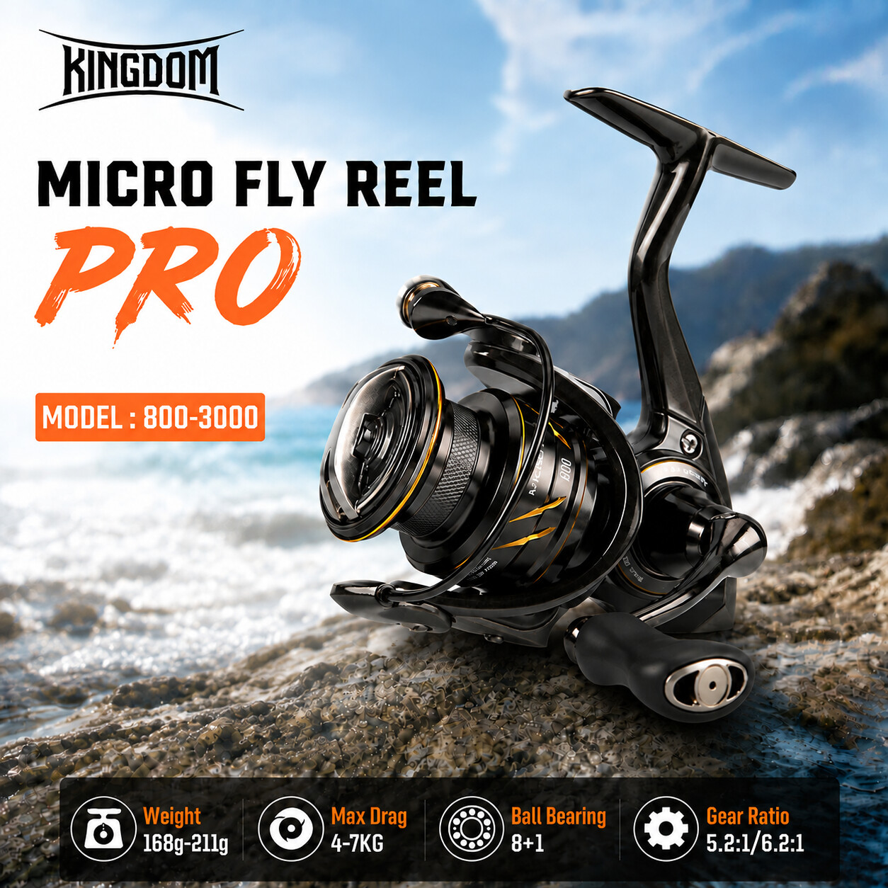 Kastking Reel Zephyr - Kingdom Micro Fly Pro Fishing Spinning