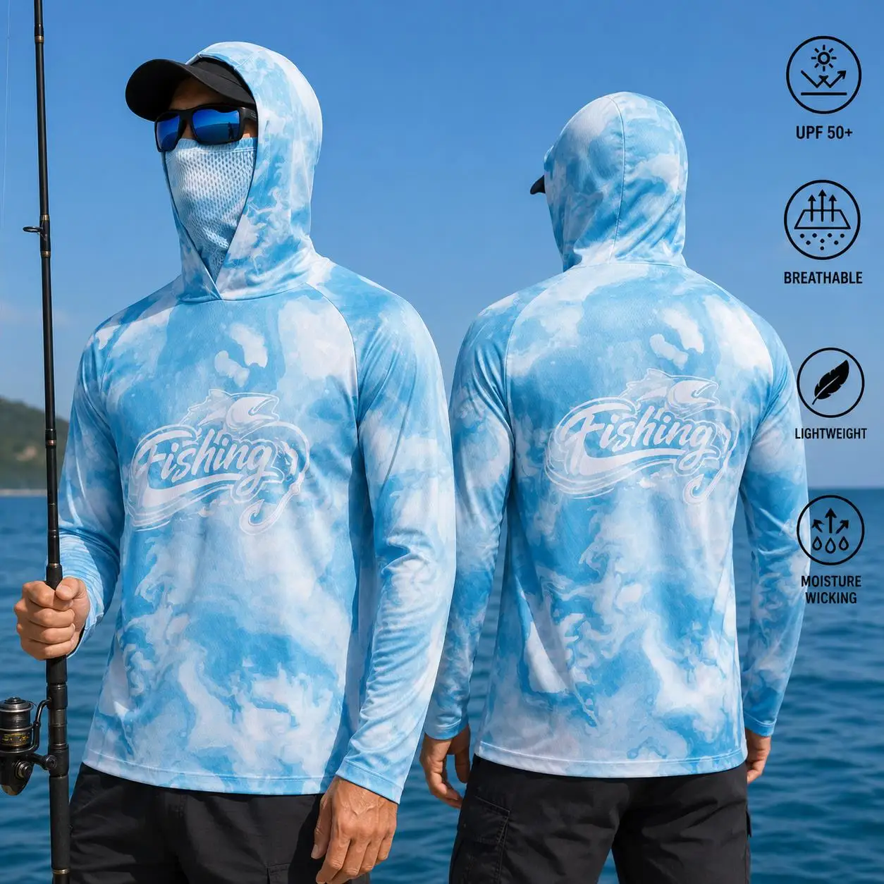 Mens Fishing Hooded Shirt UPF5 - đánh giá và giá Fishing Shirt Uv Protection
