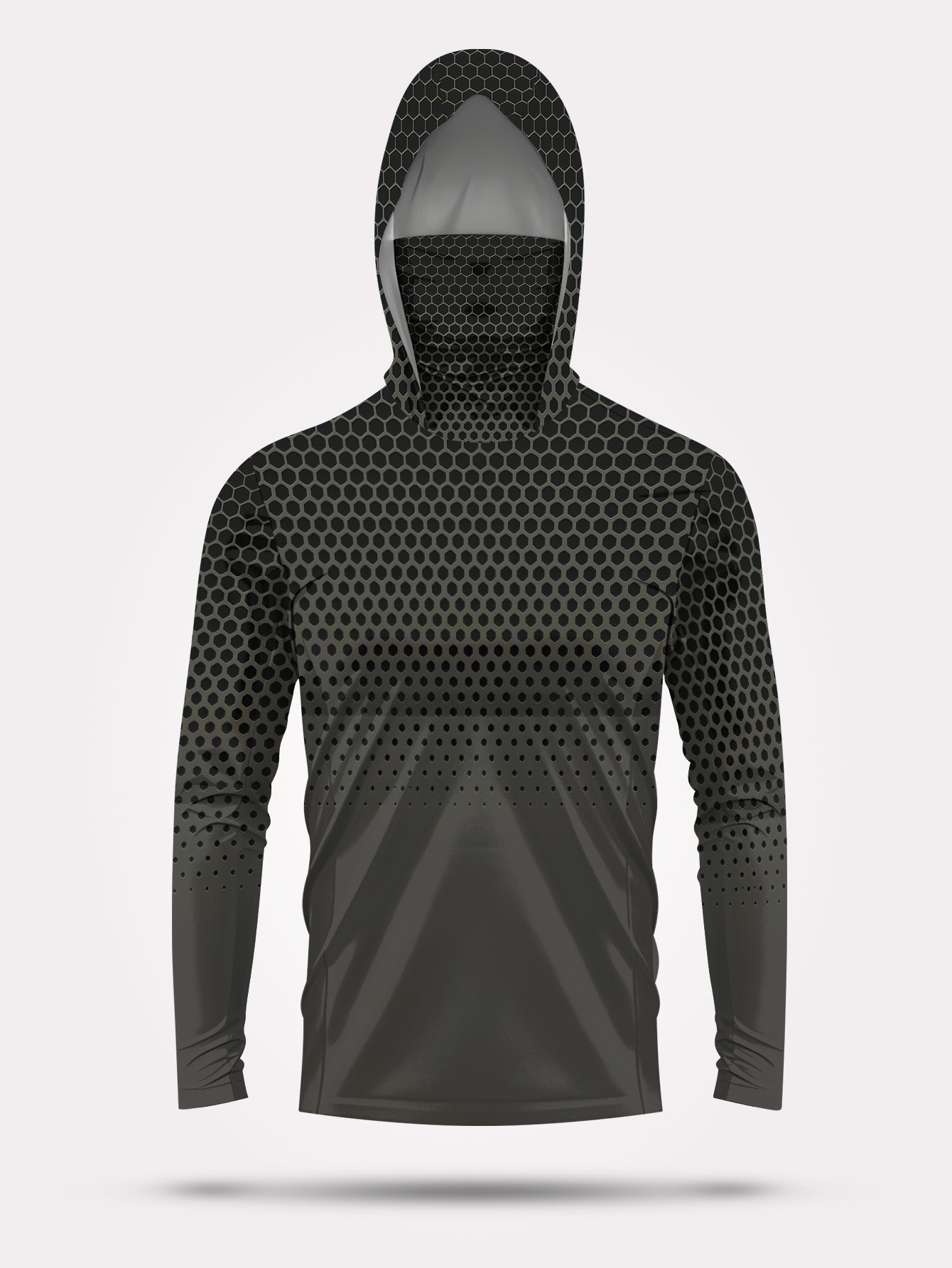 Grey Gradient Honeycomb Men Fi - đánh giá và giá Fishing Shirt Uv Protection