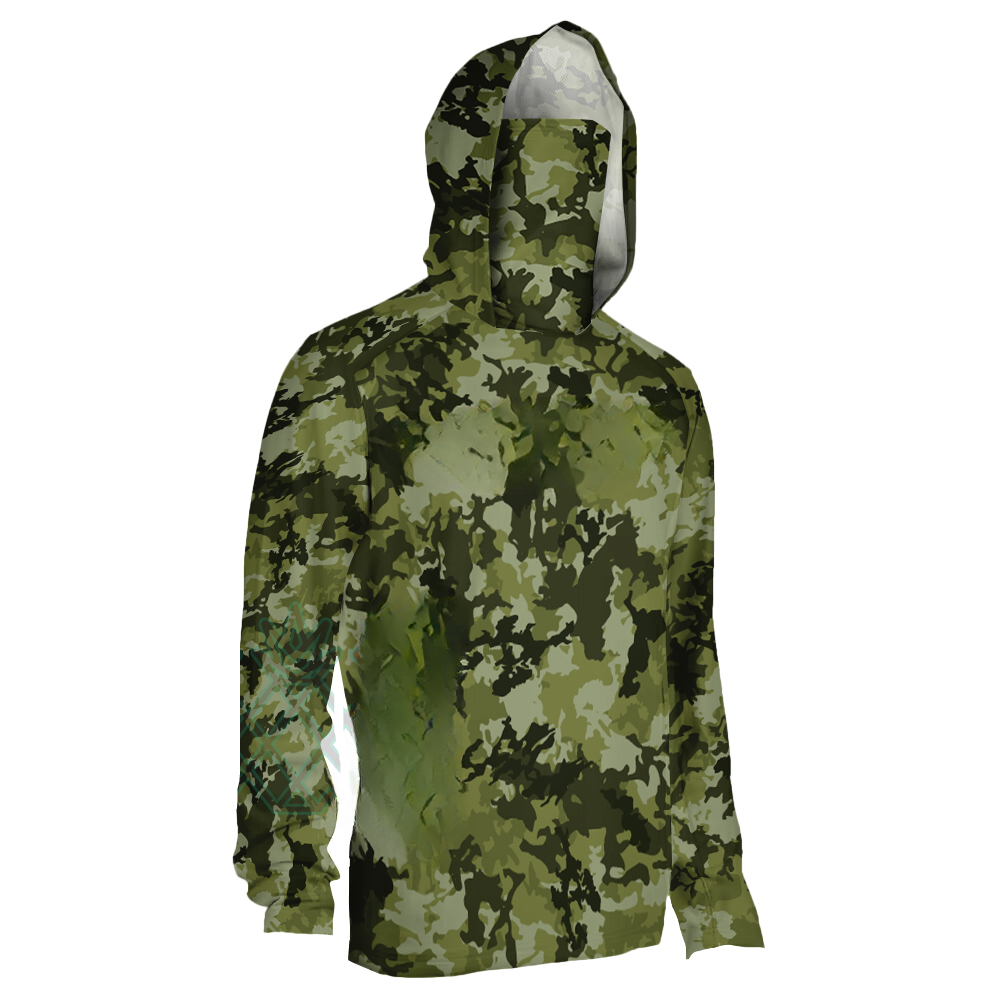 Men's Green Jungle Camouflage  - đánh giá và giá Fishing Mask Sun Protection